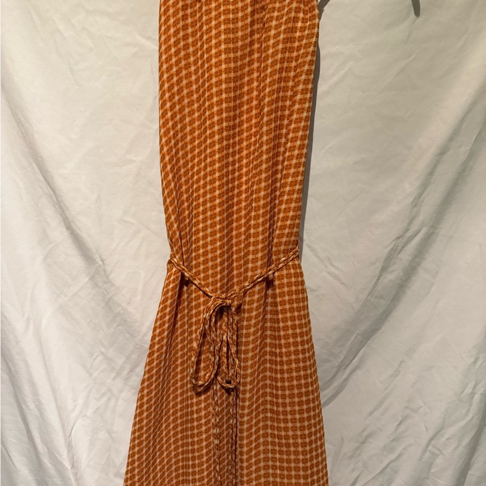 Cider Rust Gingham Maxi Dress